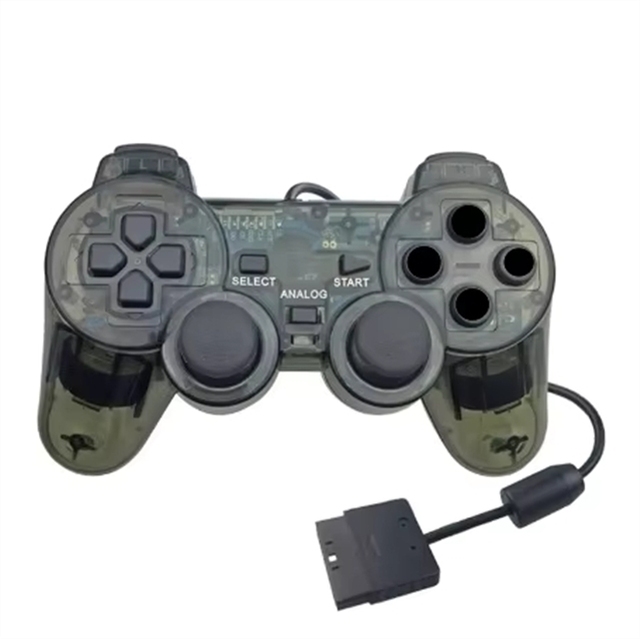 Gepaide Transparent Wired Dual Vibration Video Game Controller for PS2 (GDP-9385)