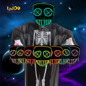 قناع هالوين مضيء قابل لإعادة الشحن مع أسلاك EL وأضواء وامضة، قناع مخيف لحفلات الكرنفال والأزياء التنكرية - هدايا للحفلات والمهرجانات - Product Image 5