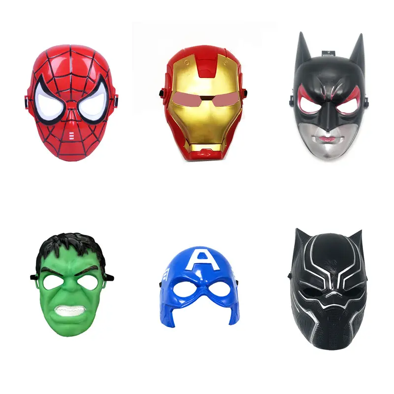 Nuevo Anime Avengers Máscaras Spider-Man Hulk Cross Border Suministros para fiestas Máscaras de Halloween CALIENTE