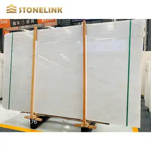 Cary Ice Jade Stone Slabs Pure White Marble Stone For TV Background Feature Wall