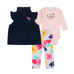 cotton baby clothes suppliers summer Wholesale Factory OEM Comfortable Baby Boys' Clothing with lace baby girl clothing sets