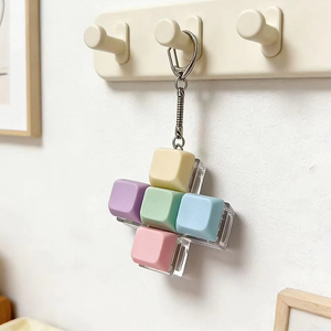 Jumon Fidget Keychain 4 Color <b>Cube</b> Stress Relief Toy TPE Material Unisex Anti Anxiety Desk Accessory - Product Image 3