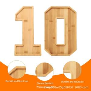 ถาดไม้หมายเลข 10 พร้อมลูกปัดหลากสี ของตกแต่งงานวันเกิด อุปกรณ์บนโต๊ะสำหรับงานเฉลิมฉลอง - Product Image 3