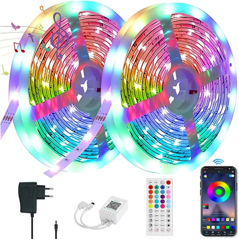 스마트 전화 무선 제어 SMD 5050 RGB 5m 60 leds/m wifi 제어 다색 풀 컬러 app 원격 wifi led 스트립 키트