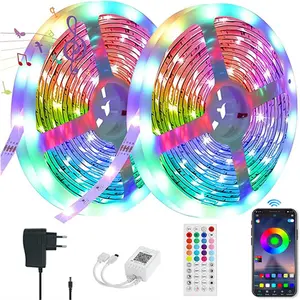 5m Rgb Led Strip Smart Phone Wireless Controlled SMD 5050 RGB 5m 60 Leds/m Wifi Control Multicolor Full Color App Remote Wifi Led Strip Kit