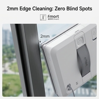Robot Limpiacristales Eléctrico Ligero de 1200g, 210x210x60mm, Diseño Compacto para Espacios Estrechos, Ideal para Ventanas de Estilo Antiguo
