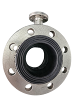 Katup Kupu-Kupu Manual dengan Flensa Pegangan Air, Struktur Centerline Seal Lunak, Baja Tahan Karat 304 DN50-DN150