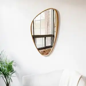 Design clássico oval elíptico parede espelho banheiro vaidade alumínio cromo ouro rosa ouro branco preto metal espelho com moldura