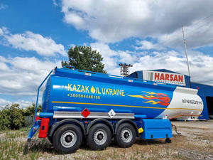 Semi-remorque citerne à carburant Harsan de 30 000 litres, 3 essieux, 6 roues, en acier au carbone, pour le transport de pétrole, de diesel et d'essence - Product Image 3