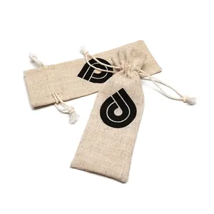 Custom Linen Small Bags Jewelry Linen Gift Cotton Bag Linen Drawstring Pouch