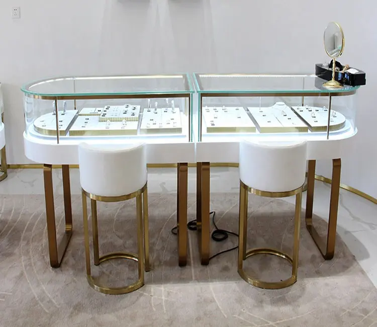Glass Jewellery Display Showcase Kiosk Cabinet lockable jewelry showcase for mall