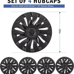 Enjoliveurs de roues 19 pouces pour <span class=keywords><strong>Tesla</strong></span> Model Y 2020-2024, enjoliveurs complets avec symétrie aérodynamique gauche-droite, réduction de la résistance au vent - Product Image 6