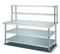 RUITAI table de travail en acier inoxydable cuisine professionnelle étagère de rangement à 2 niveaux étagères