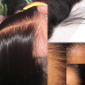 Perruque de <span class=keywords><strong>Cheveux</strong></span> Humains 100% Naturels Vietnamiens Doublement Tirés, Lace Front Sans Colle, Lisses Baguette pour Femmes Noires - Product Image 4