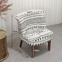 Großhandel Tiefsitz-Akzentstuhl Kantha Patchwork Sessel Komfort-Lounge Einzelsofa Plüsch-Baumwollkissen OEKO-TEX Holz
