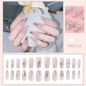 Ongles à presser de luxe glace couleur transparente fini ABS acrylique <span class=keywords><strong>faux</strong></span> conseils marque privée ongles artificiels conception <span class=keywords><strong>faux</strong></span> - Product Image 2