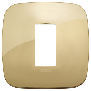Plaque de porte Vimar Gold carrée de 9,7 cm avec insert blanc - Product Image 1