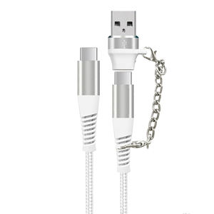 Câble de charge 3-en-1 de 2 m pour appareils mobiles USB Android, charge ultra-rapide 100 W, <span class=keywords><strong>fil</strong></span> <span class=keywords><strong>enroulé</strong></span> en or, Type-C pour imprimantes - Product Image 1