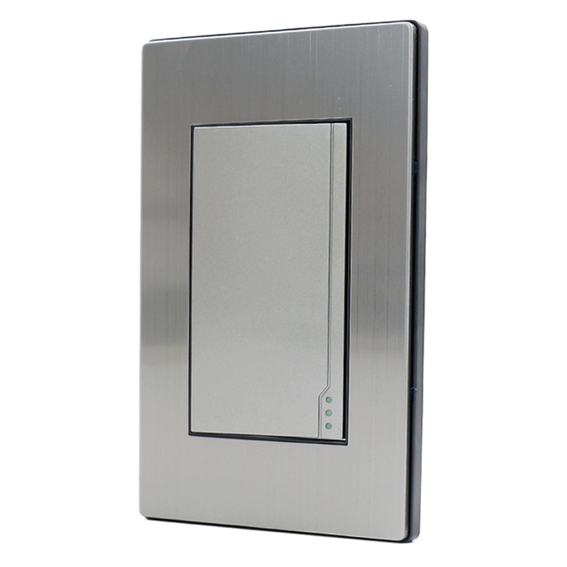 118K Series 1 Gang 1 Way 2 Way Wall Switches Modern 10A 250V~ 118*72mm Stainless Steel Plate Wall Push Switch