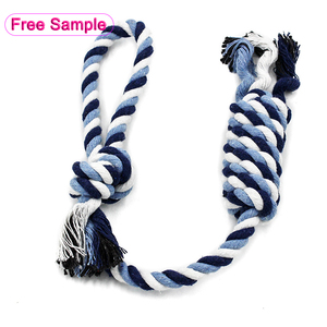 Cuerda de algodón trenzado de doble nudo de color, estilo deportivo, accesorios para mascotas, limpieza de dientes resistente a mordeduras, juguetes para masticar perros - Product Image 1