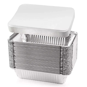 Conteneur <span class=keywords><strong>alimentaire</strong></span> jetable en <span class=keywords><strong>aluminium</strong></span> de 600 ml et 900 ml avec couvercle en PP, forme rectangulaire, boîte à lunch à emporter pour servir des plats en <span class=keywords><strong>aluminium</strong></span> - Product Image 1