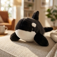Boneka Orca Realistis Grosir, Mainan Paus Pembunuh Lembut Mirip Asli untuk Hadiah Anak-Anak dan Dekorasi Rumah