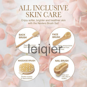 Cepillo corporal de cerdas de jabalí natural con logotipo personalizado Cepillo de masaje desmontable para cepillado en seco Exfoliar y deshacerse de la celulitis - Product Image 5