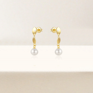 Boucles d'oreilles pendantes longues ROXI en argent sterling 925 avec perles baroques, plaquées or 18 carats, bijoux élégants pour femmes S925 - Product Image 5