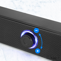 Speaker Desktop PC Gamer Mini USB+AUX IPX-3 Tahan Air 5-10W Full-Range dengan Lampu LED Warna-warni Model Bantal