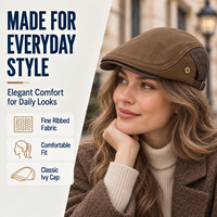 Casquette plate classique marron café foncé contrastant pour hommes et femmes, casquette Ivy avec sangle réglable et boucle bronze, décontractée, vente en gros