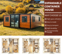 2 unités par conteneur 40HQ, maison conteneur extensible de 2,4 m de hauteur au plafond, 20 pieds x 30 pieds, 3 chambres, cuisine, maison en acier moderne de luxe, portable, Casita
