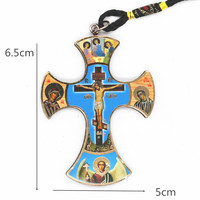 Croix orthodoxe en bois Jésus-Christ Christianisme Catholique Noël Église Figure religieuse Icônes Décoration de la maison