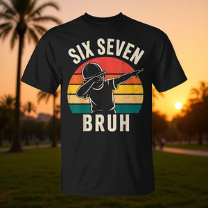 Six Seven Retro Dance Move T-shirt à manches courtes pour adulte unisexe à col rond imprimé - Product Image 3