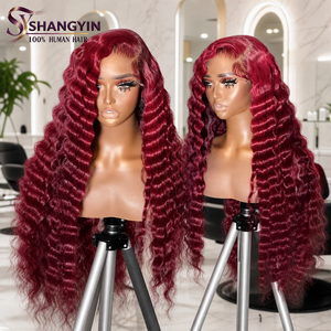 Großhandel 99J Burgunder Rot 13x6 Unsichtbare HD Lace Front Perücke Klebefrei Rohes Vietnamesisches 100% Echthaar für Schwarze Frauen - Product Image 2