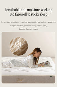 Matelas à ressorts ensachés en tissu de coton et de lin respirant absorbant l'humidité, épaisseur de 24 cm, disponible en taille Queen et King - Product Image 5