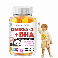 Complément alimentaire quotidien OEM pour enfants, gommes à mâcher à l'oméga 3 DHA au goût de fruits, favorise l'attention, la concentration et l'apprentissage quotidien, 60 unités