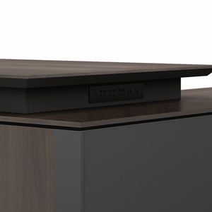 Modern Convertible & Extendable Executive Office <b>Desk</b> & Chair Set Luxury Boss Wooden <b>Desk</b> with Ceo Certification by Director - Product Image 2