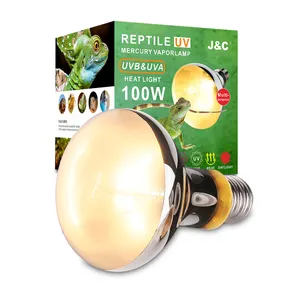 J & C Uva/Uvb Mercury Vapor Lamp Warmte Lamp Reptile Led Reptiel Dome Lamp Voor Schildpadden Reptielen