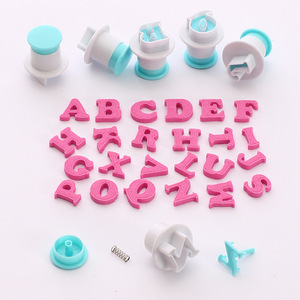 26 molde de prensa de resorte alfanumérico para galletas superior e inferior, fondant, Impresión de pasteles, herramientas para hornear pasteles <span class=keywords><strong>y</strong></span> decoración de pasteles - Product Image 3