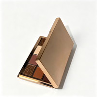 Palette de fards à paupières nude marron 12 couleurs, rose gold, étui rigide, fini mat, brillant, pailleté, haute pigmentation, logo personnalisé, marque privée, maquillage
