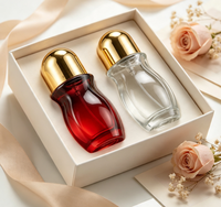 Flacon cylindrique en verre rouge transparent de 30 ml et 50 ml pour huiles essentielles, avec sérigraphie, pour cosmétiques – Fabrication de contenants