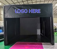 Tente de tir sportive extérieure gonflable commerciale avec écran pour simulateur de golf – Noir, installation facile