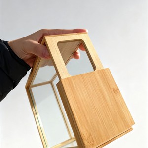 Wooden Rice Storage Box With Handle Rectangle 22 <b>In</b> High For <b>Kitchen</b> Food Storage - Product Image 1