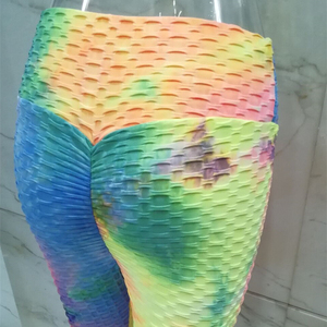 NEW Brazilian High Waist Tie - Dye Anti Cellulite <strong>Textured</strong> Sports Exercise <strong>Leggings</strong> - Product Image 5