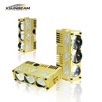 Prix Usine Phare de Conduite LED 3 Yeux Or CNC 100W Tricolore 6500K Double Faisceau IP67 Adaptation Universelle pour Voitures