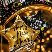 Ensemble de ballons en feuille d'aluminium 2027, noir et or, Joyeux Nouvel An, ballons en mylar en forme d'étoile et ronds, décoration de fête du Nouvel An, vente en gros