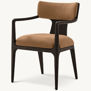 Sedie da Pranzo Moderne in Legno Massello <span class=keywords><strong>con</strong></span> Rivestimento in Tessuto, Poltroncine <span class=keywords><strong>con</strong></span> <span class=keywords><strong>Schienale</strong></span> per Interni - Product Image 2