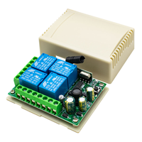 Module Récepteur Relais Sans Fil Universel Intelligent QD 4 Canaux 12V DC 433MHz, Courant Max 10A, pour Système Domotique Compatible Alexa