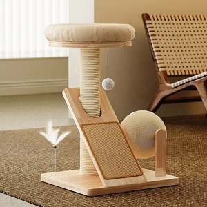 Kinghon Arbre à chat avec boule en sisal, griffoir et jouet, en sisal durable pour chats d'intérieur et plaisir du ronronnement - Product Image 3