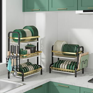 Égouttoir à vaisselle transfrontalier taille L, égouttoir multifonctionnel à séchage rapide, étagère de rangement de cuisine de forme carrée - Product Image 5